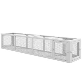 Wooden Cat Run with Weather Protection, Connecting Inside and Outside, 79"L x 15"W x 15"H, White (Option: White-2035x435x125 mm)